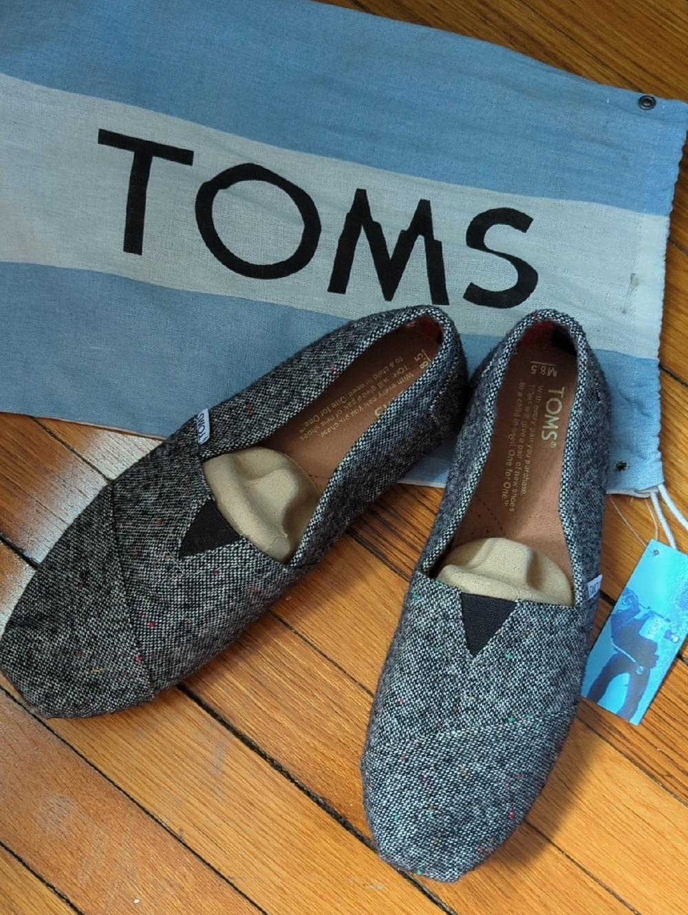 TOMS Men’s Charcoal Tweed Slip-On Loafers